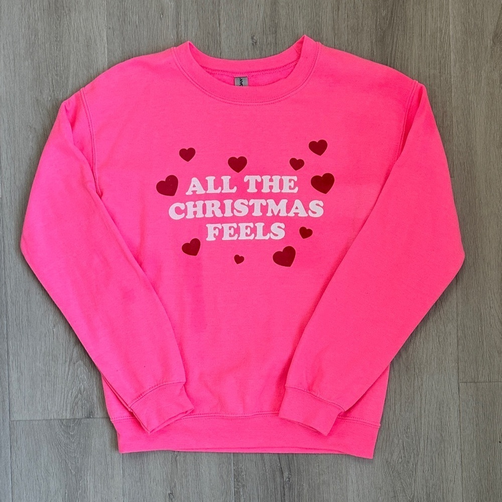Christmas Crew Neck HotPink size small